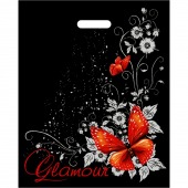 Черный пакет Glamour с вырубной ручкой (38х47 см) - Сима-Ленд - купить с доставкой в Магнитогорске