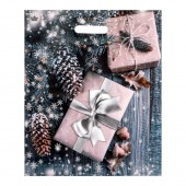 Новогодний пакет с принтом в виде подарков и вырубной ручкой (45х38 см) - Сима-Ленд - купить с доставкой в Магнитогорске