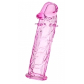 Розовая насадка фаллической формы - 12,5 см. - A-toys - в Магнитогорске купить с доставкой