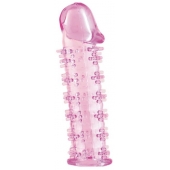 Розовая насадка на пенис с шипами - 12,5 см. - A-toys - в Магнитогорске купить с доставкой