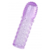 Фиолетовая рельефная насадка на пенис - 13,5 см. - A-toys - в Магнитогорске купить с доставкой
