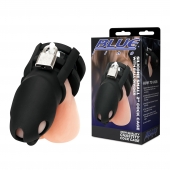 Черная клетка для пениса Silicone Small 2 in Cock Cage With Ball Divider - BlueLine - купить с доставкой в Магнитогорске