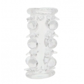 Прозрачная насадка на пенис с шипами и бугорками JELLY JOY LUST CLUSTER CLEAR - Dream Toys - в Магнитогорске купить с доставкой