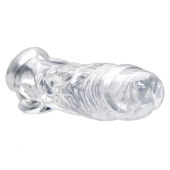 Прозрачная насадка для увеличения члена Realistic Clear Penis Enhancer and Ball Stretcher - 20,3 см. - XR Brands - в Магнитогорске купить с доставкой