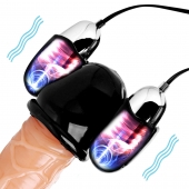 Черная стимулирующая насадка для головки полового члена Multi Speed Vibrating Penis Head Teaser - XR Brands - в Магнитогорске купить с доставкой