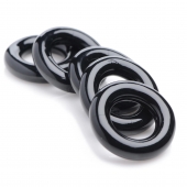 Комплект из 5 черных эрекционных колец для мошонки Ring Master Custom Ball Stretcher Kit - XR Brands - в Магнитогорске купить с доставкой