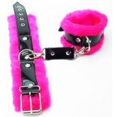 Оковы на ноги с розовым мехом BDSM Light - БДСМ Арсенал - купить с доставкой в Магнитогорске