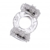 Прозрачное виброкольцо с двумя вибропульками - Toyfa Basic - в Магнитогорске купить с доставкой