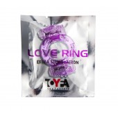 Фиолетовое виброкольцо с двумя вибропульками - Toyfa Basic - в Магнитогорске купить с доставкой