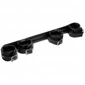 Черная распорка с манжетами для рук и ног Deluxe Rigid Spreader Bar - XR Brands - купить с доставкой в Магнитогорске
