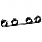 Черная распорка с манжетами для рук и ног Deluxe Rigid Spreader Bar - XR Brands - купить с доставкой в Магнитогорске