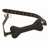 Черный кляп в форме косточки Hound Adjustable Dog Bone Gag - XR Brands - купить с доставкой в Магнитогорске