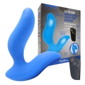 Синий вибромассажер простаты 3,5’’ Remote Control Curve P-spot Massager - 12 см. - Erokay - в Магнитогорске купить с доставкой