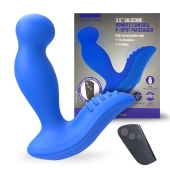 Синий вибромассажер простаты 3,5’’ Remote Control P-spot Massager - 12,5 см. - Erokay - в Магнитогорске купить с доставкой