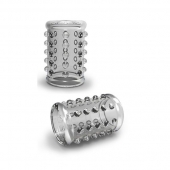 Прозрачная насадка на пенис с шишечками STAY HARD COCK SLEEVE 02 CLEAR - Blush Novelties - в Магнитогорске купить с доставкой