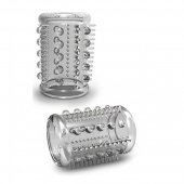 Прозрачная насадка с шипами и шишечками STAY HARD COCK SLEEVE 03 CLEAR - Blush Novelties - в Магнитогорске купить с доставкой