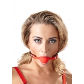 Силиконовый кляп-шар на чёрных ремешках Red Gag silicone - Orion - купить с доставкой в Магнитогорске