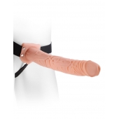 Фаллопротез телесного цвета Hollow Strap-On - 29 см. - Pipedream - купить с доставкой в Магнитогорске