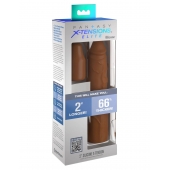 Коричневая насадка на член 2  Silicone X-tension - 20,3 см. - Pipedream - в Магнитогорске купить с доставкой