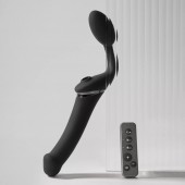 Черный безремневой вибрострапон Strap-On-Me Multi Orgasm Size XL - Strap-on-me - купить с доставкой в Магнитогорске