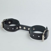 Черные кожаные наручники-фиксатор - Sitabella - купить с доставкой в Магнитогорске