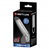 Прозрачная насадка на пенис с ребрышками и подхватом мошонки - Baile - в Магнитогорске купить с доставкой