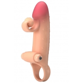 Телесная вибронасадка на пенис с подхватом мошонки - 20 см. - Baile - в Магнитогорске купить с доставкой