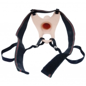 Телесный полый страпон на ремешках - 16,5 см. - Boys of Toys - купить с доставкой в Магнитогорске