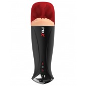 Телесный мастурбатор-вагина в черной колбе с вибрацией Fuck-O-Matic Pro XL - Pipedream - в Магнитогорске купить с доставкой