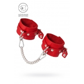 Красные мягкие кожаные оковы с люверсами - Pecado - купить с доставкой в Магнитогорске