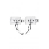 Белые мягкие кожаные наручники с люверсами - Pecado - купить с доставкой в Магнитогорске