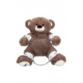 Бондажный набор: бурый мишка с белыми оковами и наручниками - Pecado - купить с доставкой в Магнитогорске