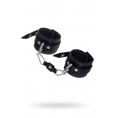 Черные двухслойные наручники с белой строчкой - Pecado - купить с доставкой в Магнитогорске