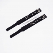 Черные кожаные оковы с регулируемыми ремешками - Crazy Handmade - купить с доставкой в Магнитогорске