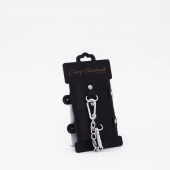 Черные кожаные наручники с хромированной фурнитурой - Crazy Handmade - купить с доставкой в Магнитогорске