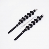 Черные кожаные наручники из звеньев - Crazy Handmade - купить с доставкой в Магнитогорске