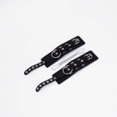 Черные кожаные наручники Sex - Crazy Handmade - купить с доставкой в Магнитогорске