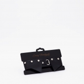 Черный однослойный кожаный ошейник с имитацией воротничка - Crazy Handmade - купить с доставкой в Магнитогорске