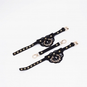 Черные оковы с золотистой фурнитурой - Crazy Handmade - купить с доставкой в Магнитогорске