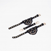 Черные оковы с золотистой фурнитурой - Crazy Handmade - купить с доставкой в Магнитогорске