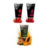 Набор из 3 съедобных лубрикантов JUJU (клубника, малина, тропические фрукты) - JuJu - купить с доставкой в Магнитогорске