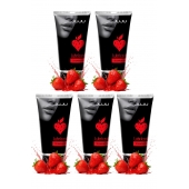 Набор из 5 съедобных лубрикантов JUJU со вкусом клубники - JuJu - купить с доставкой в Магнитогорске