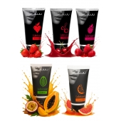 Набор из 5 съедобных лубрикантов JUJU (клубника, малина, тропические фрукты, вишня, грейпфрут) - JuJu - купить с доставкой в Магнитогорске