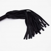 Черный кожаный флоггер - 45 см. - Crazy Handmade - купить с доставкой в Магнитогорске