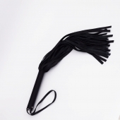 Черный кожаный флоггер - 45 см. - Crazy Handmade - купить с доставкой в Магнитогорске