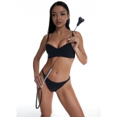 Стек с черным кожаным наконечником в виде сердца и металлической ручкой - 67 см. - Crazy Handmade - купить с доставкой в Магнитогорске