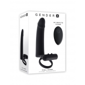 Черная вибронасадка для двойного проникновения Full Swing - Gender X - купить с доставкой в Магнитогорске