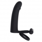 Черная вибронасадка для двойного проникновения Full Swing - Gender X - купить с доставкой в Магнитогорске