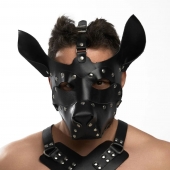 Черная кожаная маска «Собака» - Crazy Handmade - купить с доставкой в Магнитогорске