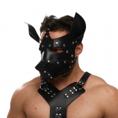Черная кожаная маска «Собака» - Crazy Handmade - купить с доставкой в Магнитогорске